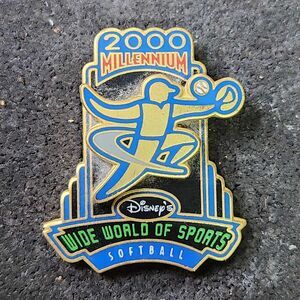 Disney Wide World of Sports Softball 2000 Millennium 3D Enamel Lapel Pin